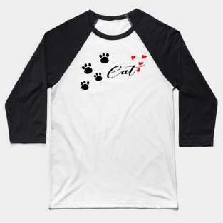 Funny Cute Cat Paws Love Cat Lover Baseball T-Shirt